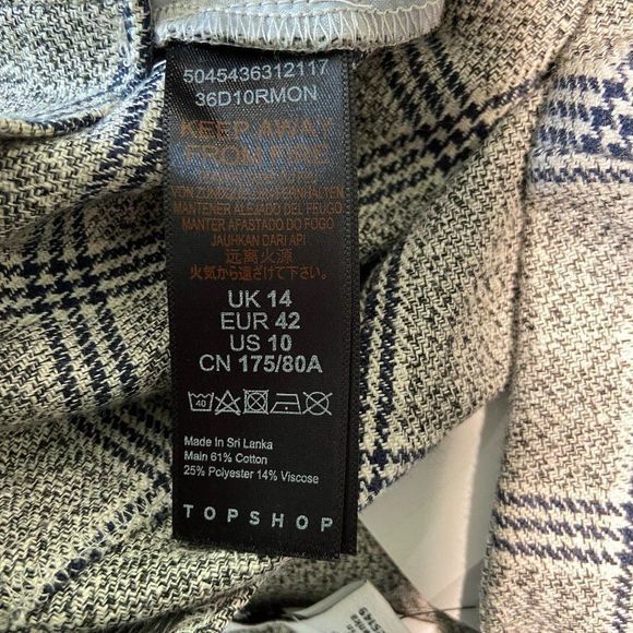 NWT TOPSHOP Grey Checkered Crop Trousers - Picture 9 of 10